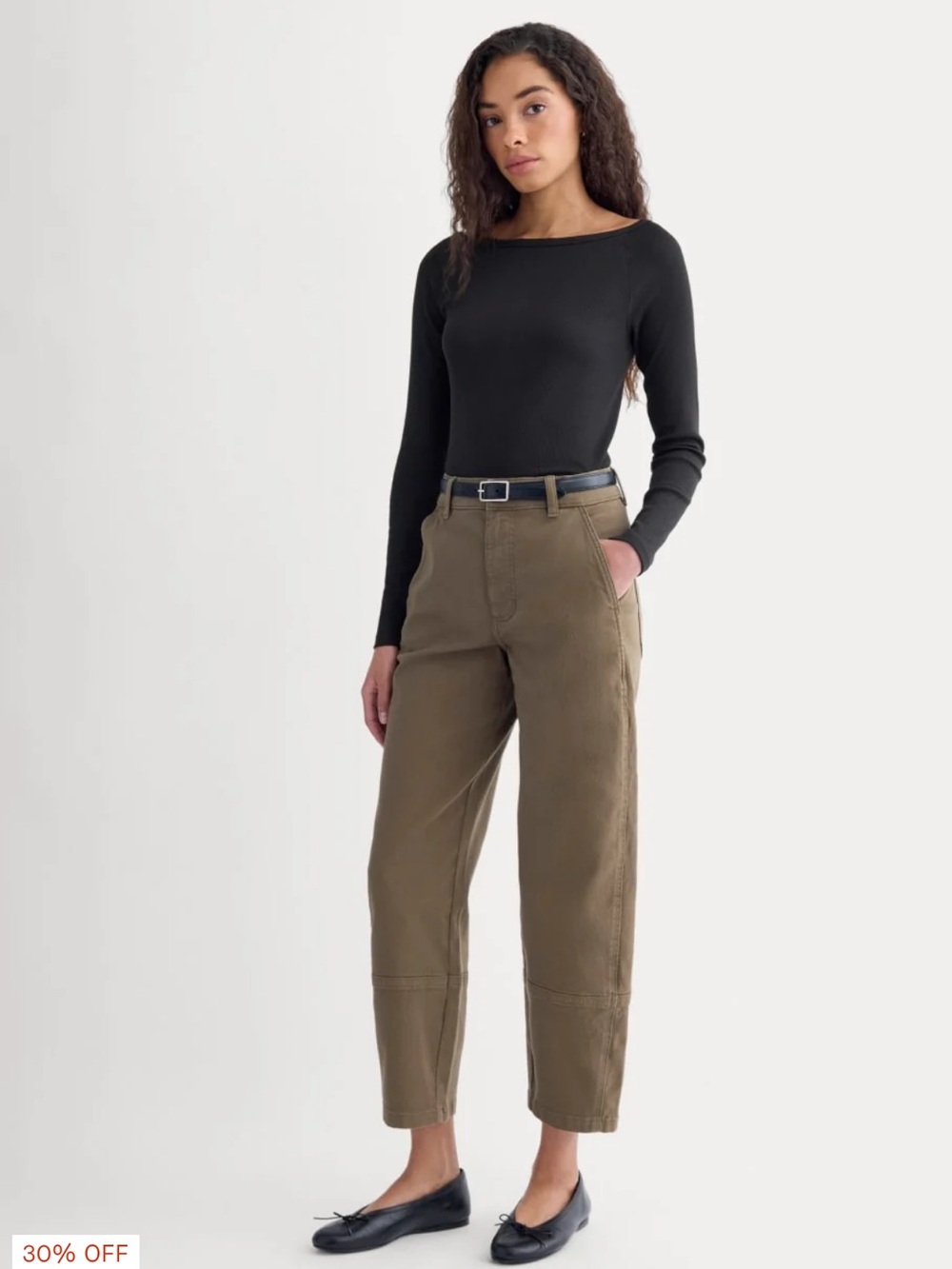 Everlane THE UTILITY BARREL PANT Olive High-Rise Pants Size 0